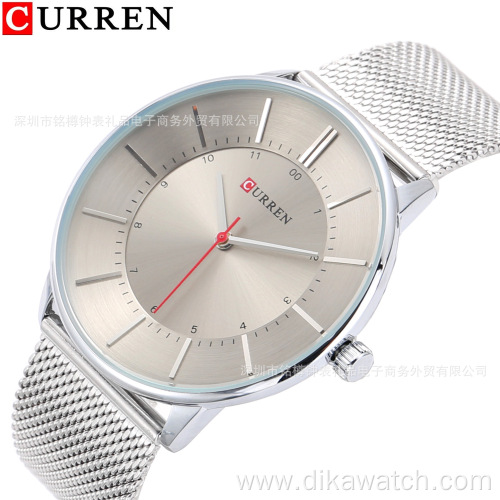 Curren 8303 Ultra Thin Men's Wristwatch Stainless Steel Sport Casual Wrist Watches Rose Gold Waterproof Luxury Man Clock Reloj